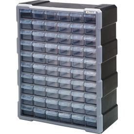 Quantum Storage Systems PDC-60BK Quantum Plastic Drawer Cabinet PDC-60BK - 60 Drawers 6-1/4"W x 15"D x 18-3/4"H image.