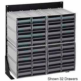 quantum qic-124-122 24"h single sided floor stand with 48 gray drawer interlocking storage cabinet Quantum QIC-124-122 24"H Single Sided Floor Stand with 48 Gray Drawer Interlocking Storage Cabinet