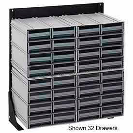 quantum qic-124-161 24"h single sided floor stand with 64 gray drawer interlocking storage cabinet Quantum QIC-124-161 24"H Single Sided Floor Stand with 64 Gray Drawer Interlocking Storage Cabinet