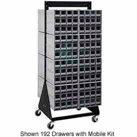 quantum qic-248-64 48"h double sided floor stand with 96 gray drawer interlocking storage cabinet Quantum QIC-248-64 48"H Double Sided Floor Stand with 96 Gray Drawer Interlocking Storage Cabinet