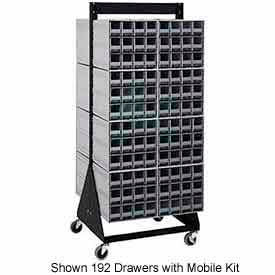 Quantum Storage qic-270-161 70"h double sided floor stand with 384 gray drawer interlocking storage cabinet Quantum QIC-270-161 70"H Double Sided Floor Stand with 384 Gray Drawer Interlocking Storage Cabinet