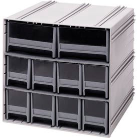 quantum interlocking storage cabinet qic-8224 - 11-3/4"wx11-3/8"dx11"h - 10 gray drawers Quantum Interlocking Storage Cabinet QIC-8224 - 11-3/4"Wx11-3/8"Dx11"H - 10 Gray Drawers