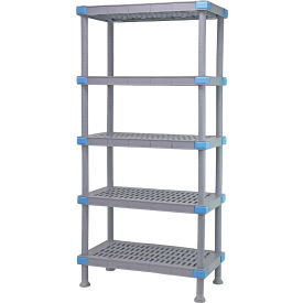 Quantum Storage Systems QP184286VS-5 Quantum Millenia™ Shelving Unit 42"W X 18"D X 86"H, 5 Open Grid Shelves image.