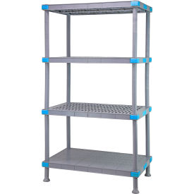 Quantum Storage Systems QP185462V3S1 Quantum Millenia™ Shelving Unit 54"W X 18"D X 62"H, 3 Open, 1 Solid, Dunnage Stand image.