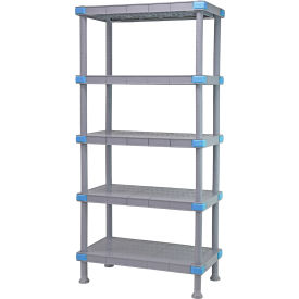 Quantum Storage Systems QP186074SS-5 Quantum Millenia™ Shelving Unit 60"W X 18"D X 74"H, 5 Solid Shelves, Dunnage Stand image.