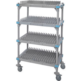 Quantum Storage Systems QPM244268PDR1 Quantum® Millenia™ Drying Rack Unit with 1-1/2" 12 Pronged Racks, 42"W x 24"D x 68"H, Gray image.