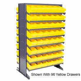 Quantum Storage Systems QPRD-501BL Quantum QPRD-501 Double Sided Rack 24"x36"x60" with 144 Blue Euro Drawers image.