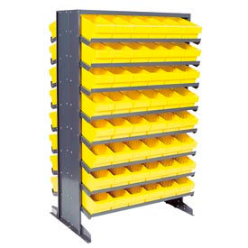 quantum qprd-601 double sided rack 24"x36"x60" with 96 yellow euro drawers 