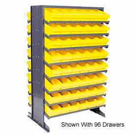 quantum qprd-801 double sided rack 24"x36"x60" with 48 yellow euro drawers Quantum QPRD-801 Double Sided Rack 24"x36"x60" with 48 Yellow Euro Drawers