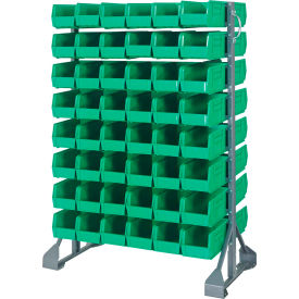 Quantum Storage Systems QRU-16D-230-96GN Quantum QRU-16D-230-96 Double Sided 16 Rail Unit With 96 QUS230 Ultra Stack & Hang Bins, Green image.