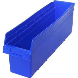 Quantum Storage Systems QSB806BL Plastic Nesting Storage Shelf Bin QSB806 6-5/8"W x 23-5/8"D x 8"H Blue image.