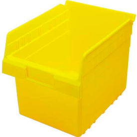 Quantum Storage Systems QSB807YL Plastic Nesting Storage Shelf Bin QSB807 8-3/8"W x 11-5/8"D x 8"H Yellow image.