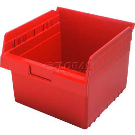 plastic nesting storage shelf bin qsb809 11-1/8"w x 11-5/8"d x 8"h red Plastic Nesting Storage Shelf Bin QSB809 11-1/8"W x 11-5/8"D x 8"H Red