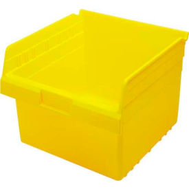 Quantum Storage Systems QSB809YL Plastic Nesting Storage Shelf Bin QSB809 11-1/8"W x 11-5/8"D x 8"H Yellow image.