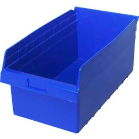 plastic nesting storage shelf bin qsb810 11-1/8"w x 17-7/8"d x 8"h blue Plastic Nesting Storage Shelf Bin QSB810 11-1/8"W x 17-7/8"D x 8"H Blue