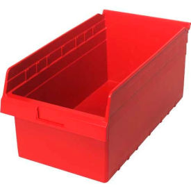 Quantum Storage Systems QSB810RD Plastic Nesting Storage Shelf Bin QSB810 11-1/8"W x 17-7/8"D x 8"H Red image.