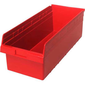 plastic nesting storage shelf bin qsb816 11-1/8"w x 23-5/8"d x 8"h red Plastic Nesting Storage Shelf Bin QSB816 11-1/8"W x 23-5/8"D x 8"H Red