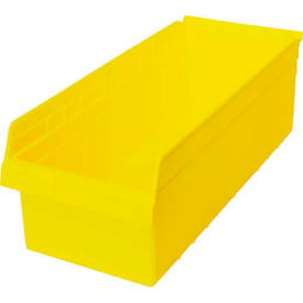 plastic nesting storage shelf bin qsb816 11-1/8"w x 23-5/8"d x 8"h yellow Plastic Nesting Storage Shelf Bin QSB816 11-1/8"W x 23-5/8"D x 8"H Yellow