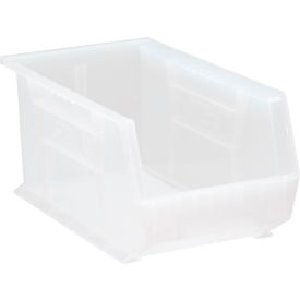 Polypropylene Ultra Hang & Stack Bin, 14-3/4"L x 8-1/4"W x 7"H, Clear view 2