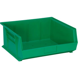 Polypropylene Ultra Hang & Stack Bin, 14-3/4"L x 16-1/2"W x 7"H, Green view 2