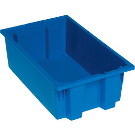 Polypropylene Stack & Nest Storage Tote, 18"L x 11"W x 6"H, Blue view 2