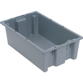 Polypropylene Stack & Nest Storage Tote, 18"L x 11"W x 6"H, Gray view 2