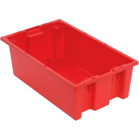 Polypropylene Stack & Nest Storage Tote, 18"L x 11"W x 6"H, Red view 2