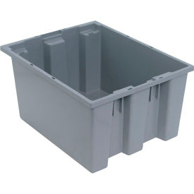 Polypropylene Stack & Nest Storage Tote, 19-1/2"L x 15-1/2"W x 10"H, Gray view 2