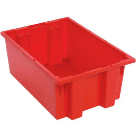Polypropylene Stack & Nest Storage Tote, 19-1/2"L x 13-1/2"W x 8"H, Red view 2