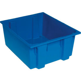 Polypropylene Stack & Nest Storage Tote, 23-1/2"L x 19-1/2"W x 10"H, Blue view 2