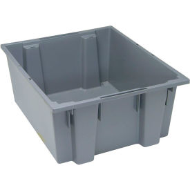 Polypropylene Stack & Nest Storage Tote, 23-1/2"L x 19-1/2"W x 10"H, Gray view 2
