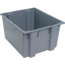 Polypropylene Stack & Nest Storage Tote, 23-1/2"L x 19-1/2"W x 13"H, Gray view 2