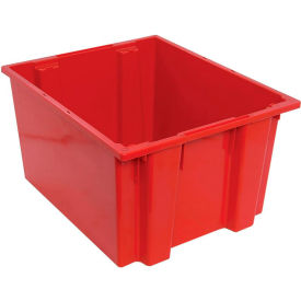 Polypropylene Stack & Nest Storage Tote, 23-1/2"L x 19-1/2"W x 13"H, Red view 2