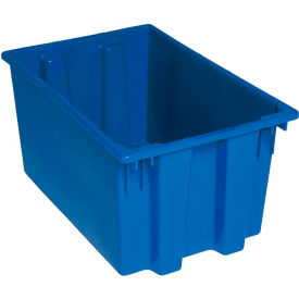 Polypropylene Stack & Nest Storage Tote, 23-1/2"L x 15-1/2"W x 12"H, Blue view 2