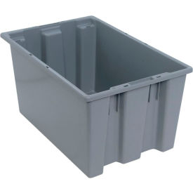 Polypropylene Stack & Nest Storage Tote, 23-1/2"L x 15-1/2"W x 12"H, Gray view 2
