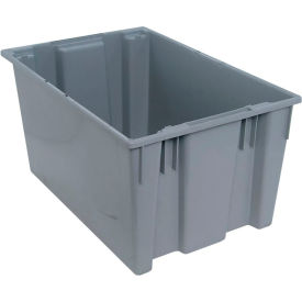 Polypropylene Stack & Nest Storage Tote, 29-1/2"L x 19-1/2"W x 15"H, Gray view 2