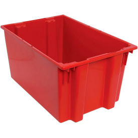 Polypropylene Stack & Nest Storage Tote, 29-1/2"L x 19-1/2"W x 15"H, Red view 2