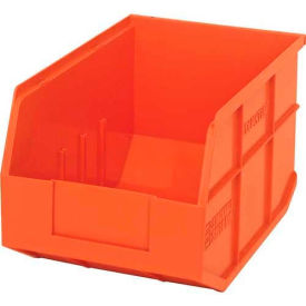 quantum plastic stacking and hanging shelf bin ssb423 8-1/4"w x 12"d x 7"h, orange Quantum Plastic Stacking and Hanging Shelf Bin SSB423 8-1/4"W x 12"D x 7"H, Orange
