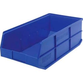 quantum plastic stackable shelf bin ssb485 11"w x 20-1/2"d x 7"h, blue Quantum Plastic Stackable Shelf Bin SSB485 11"W x 20-1/2"D x 7"H, Blue