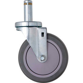 Quantum Storage Systems WR-00H-5 Quantum Swivel Casters, 5" Dia, Thermoplastic Resin, 2 with Brake, Gray, Set of 5 image.