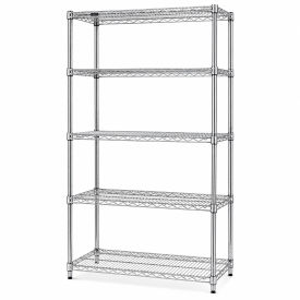 5 Shelf Chrome Wire Shelving Unit, Starter, 48"W x 12"D x 86"H view 2