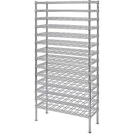 17 Shelf Chrome Wine Cradle Wire Shelving Unit, 48"W x 14"D x 86"H view 2
