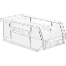 Quantum Storage Ultra Series Stack & Hang Bin 4-1/8""L x 7-3/8""W x 3""H Crystal Clear Polypropylene