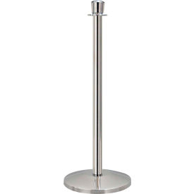 Lawrence Metal Prod. Inc QWAY310-3P Queueway Post Rope Crowd Control Classic Stanchion, Polished Stainless, Economy Line image.