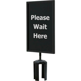 Lawrence Metal Prod. Inc QWAYSIGN-7X11-PLEASE WAIT HERE (TWO SIDED) Queueway Acrylic Sign, Double Sided Economy Line, "Please Wait Here", 7"Wx11"H, Black/White image.