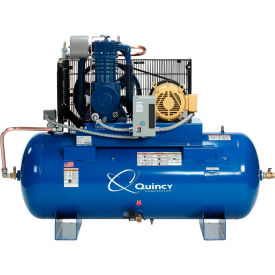 QUINCY COMPRESSOR LLC 2020040882 Quincy QT™ Max Two-Stage Air Compressor, 10 HP, 120 Gallon, Horizontal, 200V-3-Phase image.