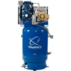 QUINCY COMPRESSOR LLC 2020040787 Quincy QP™ Pro Two-Stage Air Compressor, 10 HP, 120 Gallon, Vertical, 200V-3-Phase image.