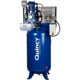 QUINCY COMPRESSOR LLC D307Y30HCD Quincy QP™ Two-Stage Air Compressor, 175 PSI, 10 HP, 30 Gallon Capacity, Horizontal image.