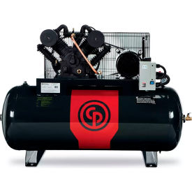 QUINCY COMPRESSOR LLC RCP-C10121D Chicago Pneumatic Two Stage Duplex Air Compressor, 10 HP, 120 Gal. Capacity, 175 PSI, 1 Phase, 230V image.