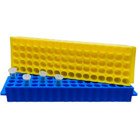 MTC Bio Fraction Collector Tube Rack For 1.5 ml/2 ml Tubes, 80 Place, Yellow, 5 Pack